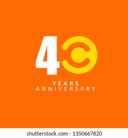 40 Year Anniversary Vector Template Design Illustration.