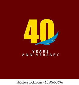 40 Year Anniversary Vector Template Design Illustration.