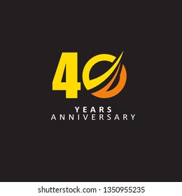 40 Year Anniversary Vector Template Design Illustration, with flat design.