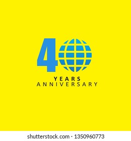 40 Year Anniversary Vector Template Design Illustration, with flat design.