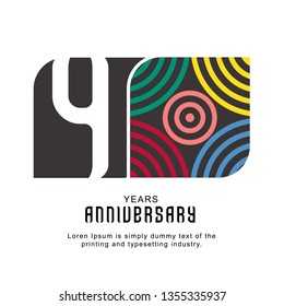 40 Year Anniversary Vector Template Design Illustration, with flat design.