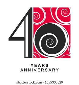 40 Year Anniversary Vector Template Design Illustration, with flat design.