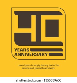 40 Year Anniversary Vector Template Design Illustration, with flat design.