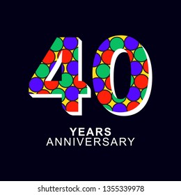 40 Year Anniversary Vector Template Design Illustration, with flat design.