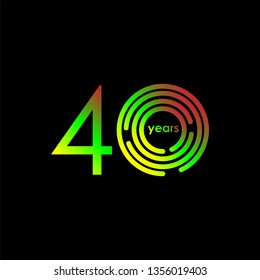40 Year Anniversary Vector Template Design Illustration