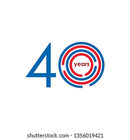 40 Year Anniversary Vector Template Design Illustration