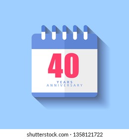 40 Year Anniversary Vector Template Design Illustration, with flat design.