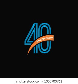 40 Year Anniversary Vector Template Design Illustration