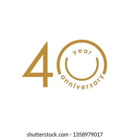 40 Year Anniversary Vector Template Design Illustration