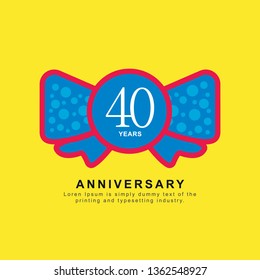 40 Year Anniversary Vector Template Design Illustration, with flat design.
