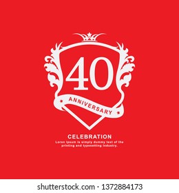 40 Year Anniversary Vector Template Design Illustration, with flat design.