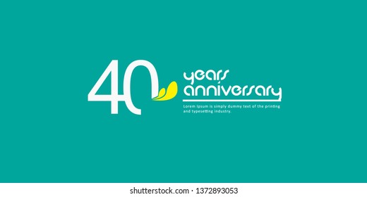 40 Year Anniversary Vector Template Design Illustration, with flat design.