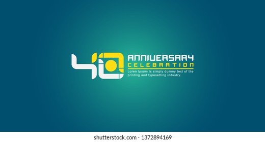 40 Year Anniversary Vector Template Design Illustration, with flat design.