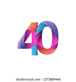 40 Year Anniversary Vector Template Design Illustration