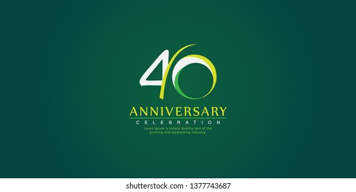 40 Year Anniversary Vector Template Design Illustration, with flat design.