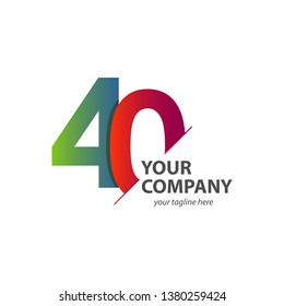 40 Year Anniversary Vector Template Design Illustration