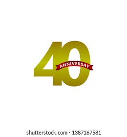 40 Year Anniversary Vector Template Design Illustration