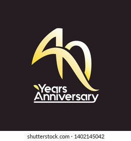 40 Year Anniversary Vector Template Design Illustration