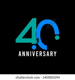 40 year anniversary vector template. Design for your celebration. Design for advertising, poster, banner or print.