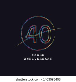 40 Year Anniversary Vector Template Design Illustration