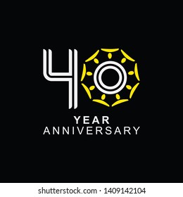 40 Year Anniversary Vector Template Design Illustration.