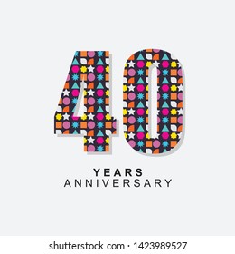 40 Year Anniversary Vector Template Design Illustration. 