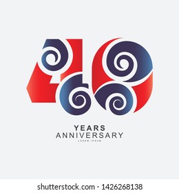 40 Year Anniversary Vector Template Design Illustration.