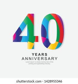 40 Year Anniversary Vector Template Design Illustration.