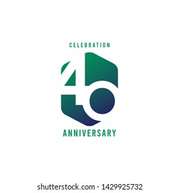 40 year anniversary vector template. Design for your celebration. Design for advertising, poster, banner or print.