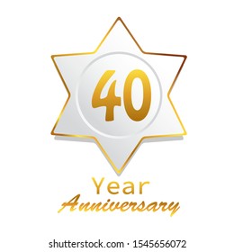 40 Year Anniversary Vector Template Design Illustration