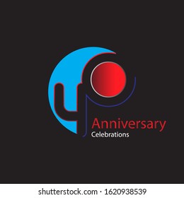 40 Year Anniversary Vector Template Design Illustration