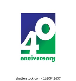 40 Year Anniversary Vector Template Design Illustration
