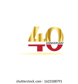 40 Year Anniversary Vector Template Design Illustration
