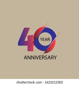 40 Year Anniversary Vector Template Design Illustration