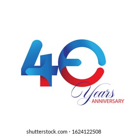 40 Year Anniversary Vector Template Design Illustration