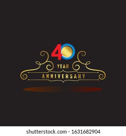 40 Year Anniversary Vector Template Design Illustration