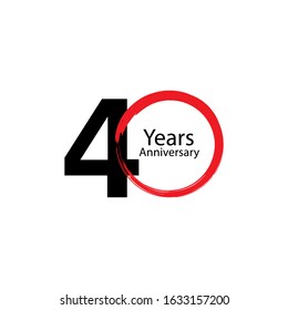 40 Year Anniversary Vector Template Design Illustration