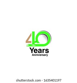 40 Year Anniversary Vector Template Design Illustration