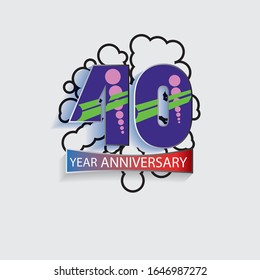Ilustración de diseño de plantillas vectoriales de 40 años