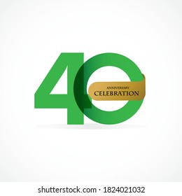 40 Year Anniversary Vector Template Design Illustration