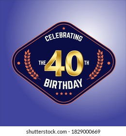 40 Year Anniversary Vector Template Design Illustration