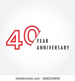 40 year anniversary vector template