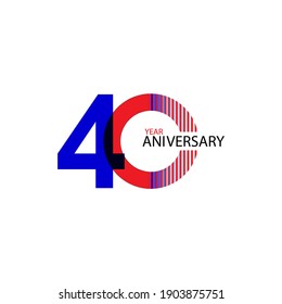 40 Year Anniversary Vector Template Design Illustration