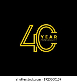 40 Year Anniversary Vector Template Design Illustration, Template Icons, Year Icons Vect