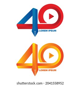 40 Year Anniversary Vector Template Design Illustration