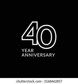 40 Year Anniversary Vector Template Design Illustration, Template Icons, Year Icons Vector