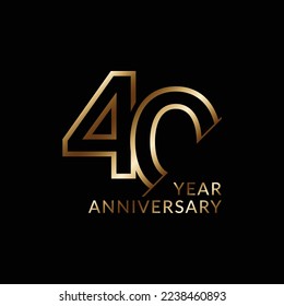 40 Year Anniversary Vector Template Design Illustration, Template Icons, Year Icons Vector