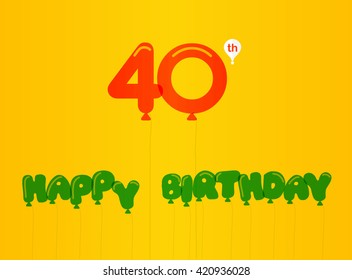 40 year birthday celebration flat color, 40th anniversary decorative flat modern style - vector illustration - Powered by Shutterstock - Get 15% off with code: PIKWIZARD15