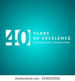 40 Year of Excellence Anniversary Celebration Vector Template Design Illustration