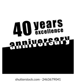 40 Year of Excellence Anniversary Celebration Vector Template Design Illustration
